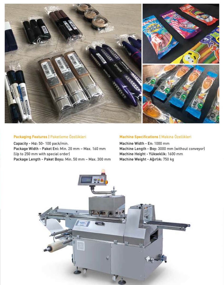 fully automatic inverse type flow-wrap-packaging machine